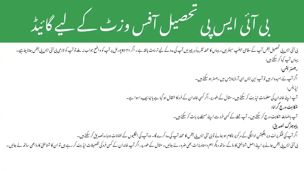 Guide to a BISP Tehsil Office Visit
